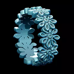 Flower ring 3D print model