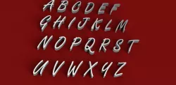 FREESTYLE font uppercase and lowercase 3D letters STL file 3D print model