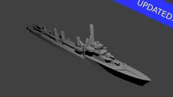 French Guepard Class Destroyer Warship 3D print model