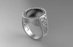 gentleman Ring with Big Stone 3D print model