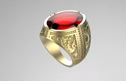 Gentleman Ring with engraving side design 3D print model