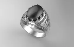 Gentleman Ring with oval shape St 3D print model