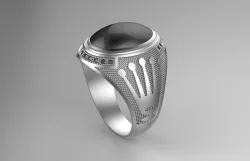 Gentleman Ring With Rolex logo side 3D print model