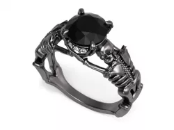 Ghost evil Skull skeleton Hand Ring Punk style Motor Biker 3D print model