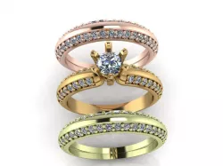 Gold Silver Rings 3D printing  3D print model