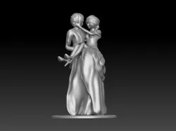 Groom and Bride 3D model for wedding cake 3D print model