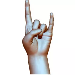 Hard rock hand gesture male 3D print model