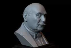 Hercule Poirot - David Suchet - portrait bust 3D print model