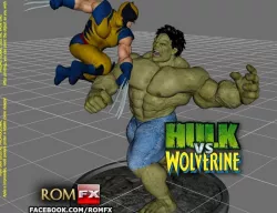 Hulk vs Wolverine the Amazing Diorama 3D print model