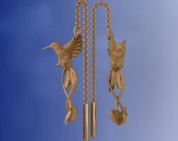 Hummingbird Luxury Gold Earrings 3D print model