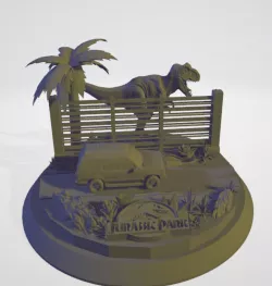 Jurassic Park Statue 3D print model