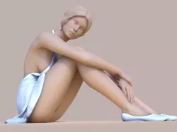 Lady sitting 3D print model
