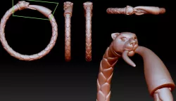Leopard bracelet clasp 3D print model