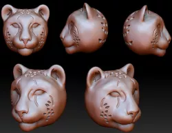 Leopard head bead 3D print model