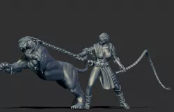 Lioness handler 35mm scale 3D print model