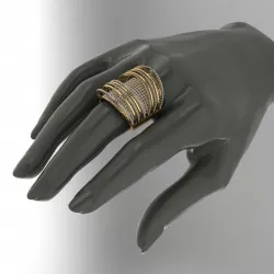 Luxury female ring with a lot of Gems 3D print model