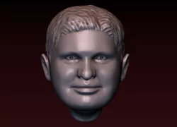 Male head 19 Man head - fat face 3D print model