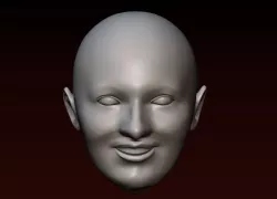 Male head 21 Man head - Young bald guy 3D print model