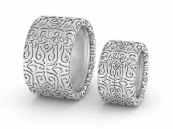 Mason wedding pattern ring printable  Oxidized silver jewelry 3D print model