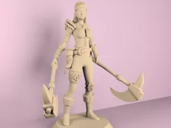medieval warrior woman 3D print model