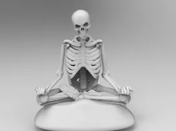 Meditating Skeleton in lotus pose 3D print model