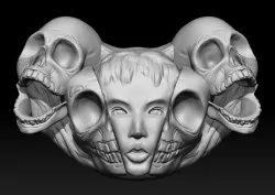 Memento mori pendant 3D print model