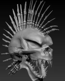 Mohawk Skull 3D print model