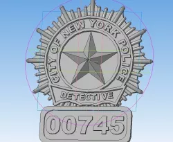 New York  police detective badge 3D print model