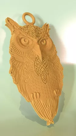 owl pendant 3D print model