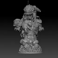 Predator bust 3D model 3D print model