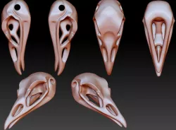 Raven skull bead 3D print model