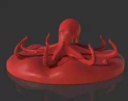 Red Octopus Figurine 3D print model