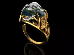 Ring with Lizard 3D print model