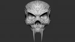 Sabre Tooth Oriental Skull High detailed 3D print Model 3D print model