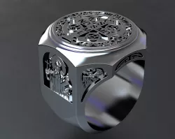Saint Benedict Exorcism Ring 3D print model