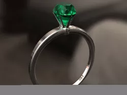 Simple ring with big diamond 3D print model