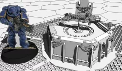 Small hexagonal gothica hologram table 3D print model