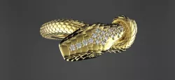 Snake Ring with stones 3D print model