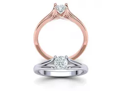Solitaire Engagement ring Split Shank design 3dmodel  3D print model