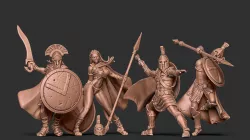 Spartan bundle I - 4 miniatures 35mm scale 3D print model