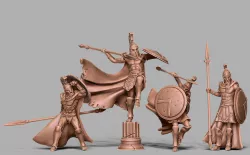 Spartan Bundle II - 4 spartan miniatures 35 mm scale 3D print model