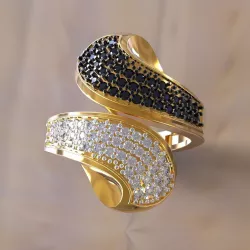 Symmetric pave ring  3D print model