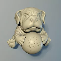 The puppy with a ball 3D print model