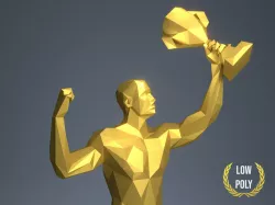 The Winner Low Poly Trophy 3D print model