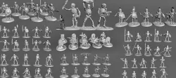 Undead Skeleton Army Wargames Set with 76 Unique Miniatures 3D print model