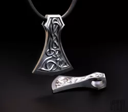 Viking axe pendant with patterns 3D print model