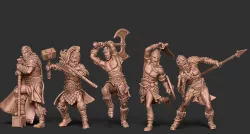 Viking bundle - 5 miniatures - 35mm scale 3D print model
