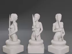 White Chess Female Pawn 3D print model
