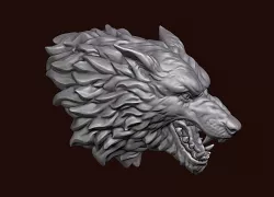 Wolf head 3D print model