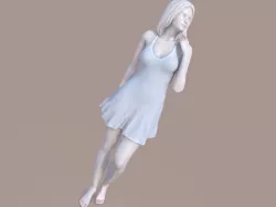 Woman walking barefoot  3D print model